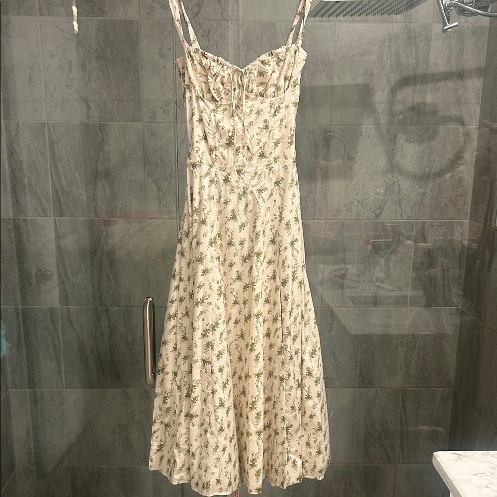 House of CB Cream Floral Midi Dress
